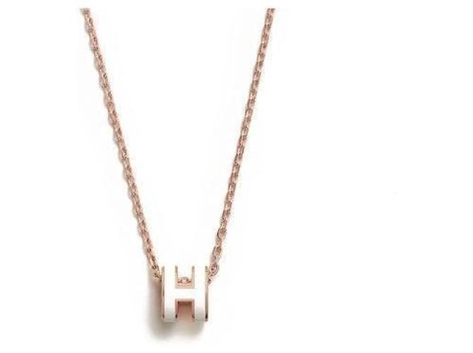 Hermès Collar Mini Pop Blanco Oro Rosa - vista 2
