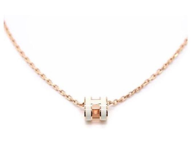 Hermès Collar Mini Pop Blanco Oro Rosa - vista 3