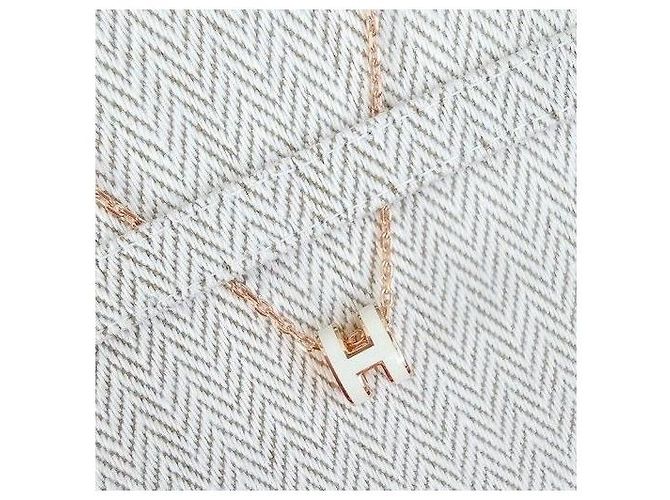 Hermès Collar Mini Pop Blanco Oro Rosa - vista 4