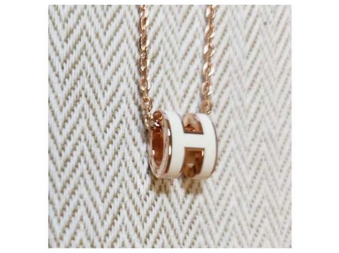 Hermès Collar Mini Pop Blanco Oro Rosa - vista 5