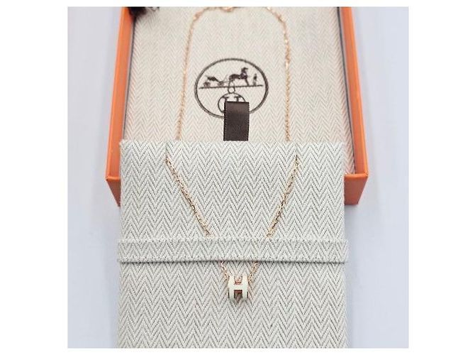Hermès Collar Mini Pop Blanco Oro Rosa - vista 6