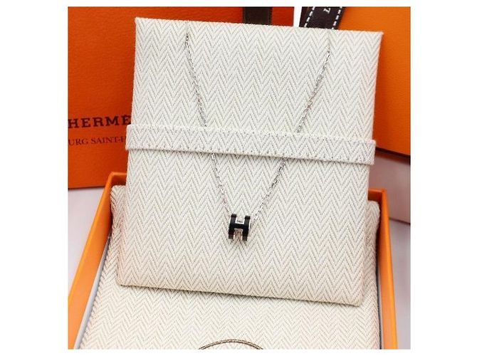 Hermès Collares Mini Pop Hach Paladio Negro Plata - vista 10
