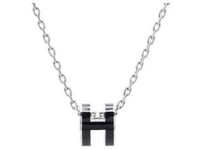 Hermès Collares Mini Pop Hach Paladio Negro Plata - vista 4