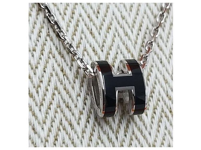 Hermès Collares Mini Pop Hach Paladio Negro Plata - vista 7