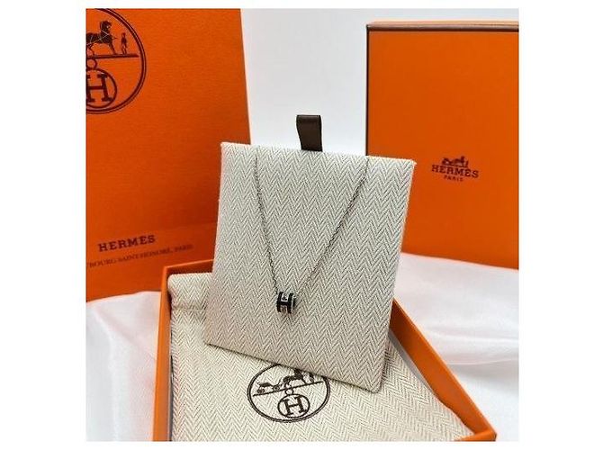 Hermès Collares Mini Pop Hach Paladio Negro Plata - vista 9