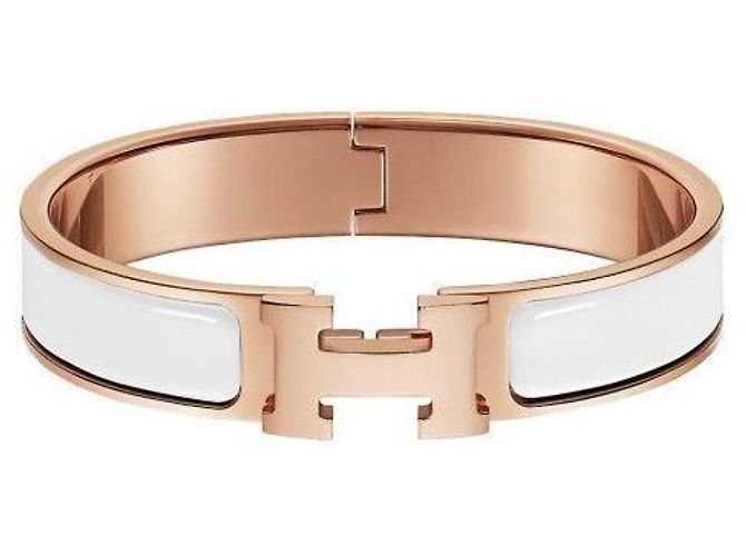 Hermès Bracciale Clickashu Oro Rosa Bianco PM - vista 2