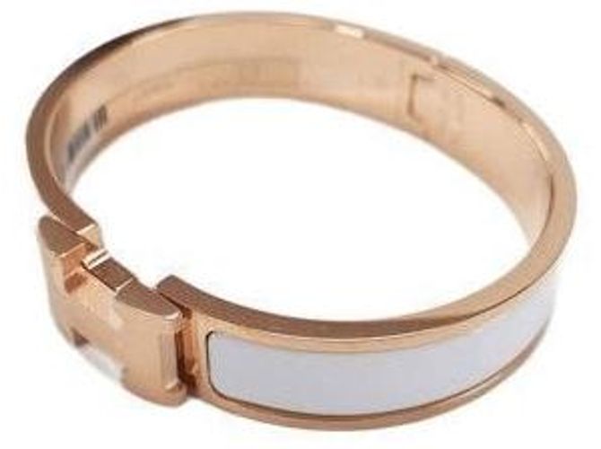 Hermès Bracciale Clickashu Oro Rosa Bianco PM - vista 3