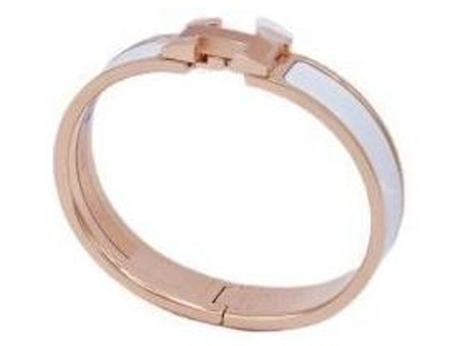 Hermès Bracciale Clickashu Oro Rosa Bianco PM - vista 4