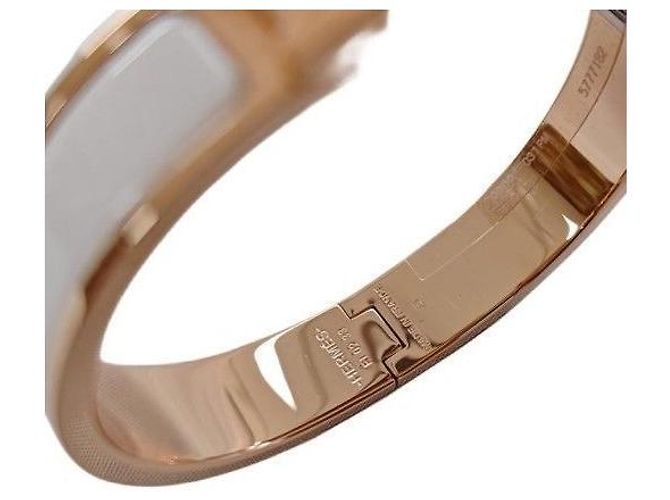 Hermès Bracciale Clickashu Oro Rosa Bianco PM - vista 8