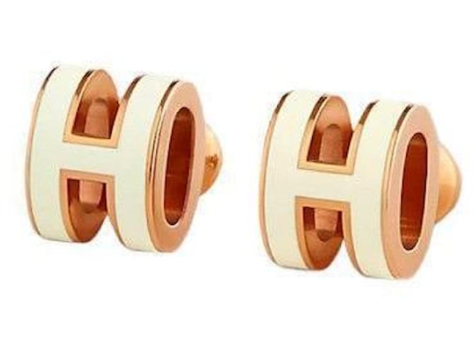 Hermès Orecchini Mini Pop Ash Oro Rosa Bianco - vista 2