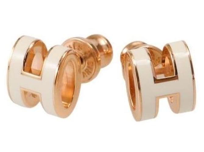 Hermès Orecchini Mini Pop Ash Oro Rosa Bianco - vista 3