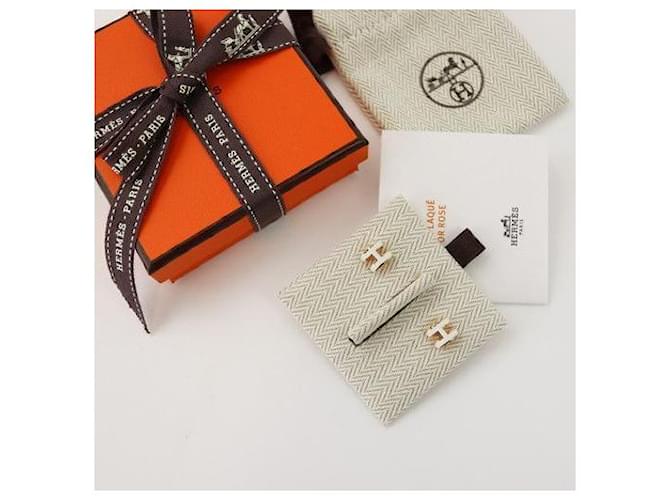 Hermès Orecchini Mini Pop Ash Oro Rosa Bianco - vista 4