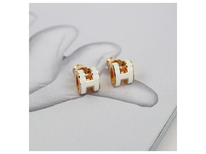 Hermès Orecchini Mini Pop Ash Oro Rosa Bianco - vista 5
