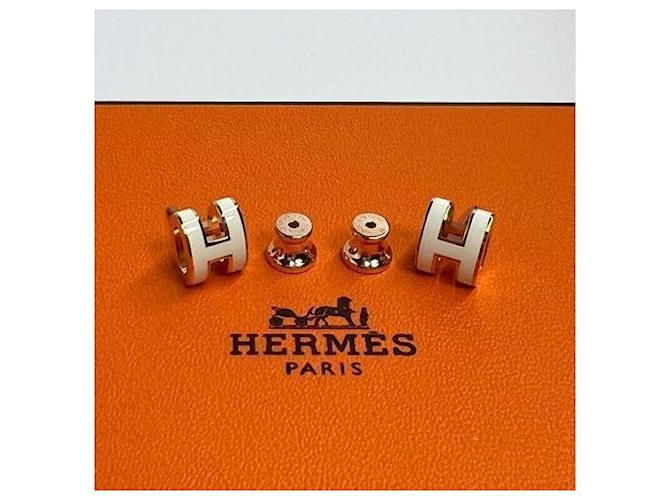 Hermès Orecchini Mini Pop Ash Oro Rosa Bianco - vista 7