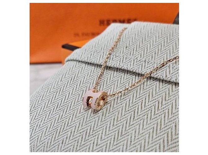 Hermès Collana Mini Pop Hach Oro Rosa Dragée Rosa - vista 7