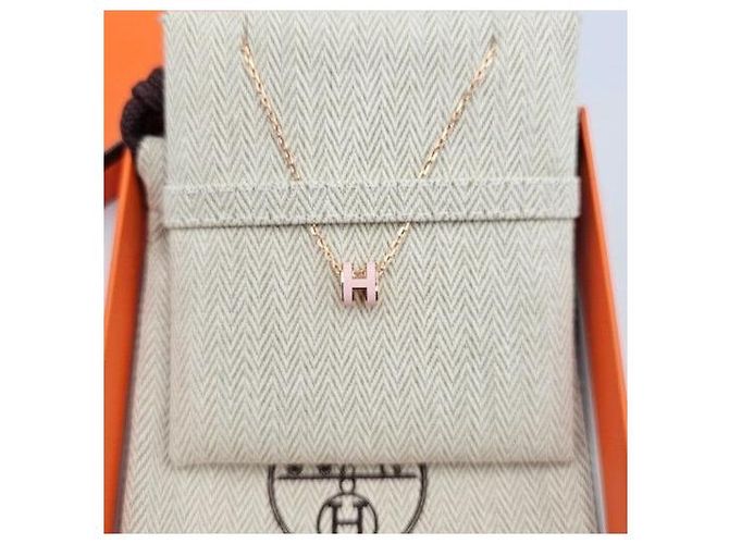 Hermès Collana Mini Pop Hach Oro Rosa Dragée Rosa - vista 8