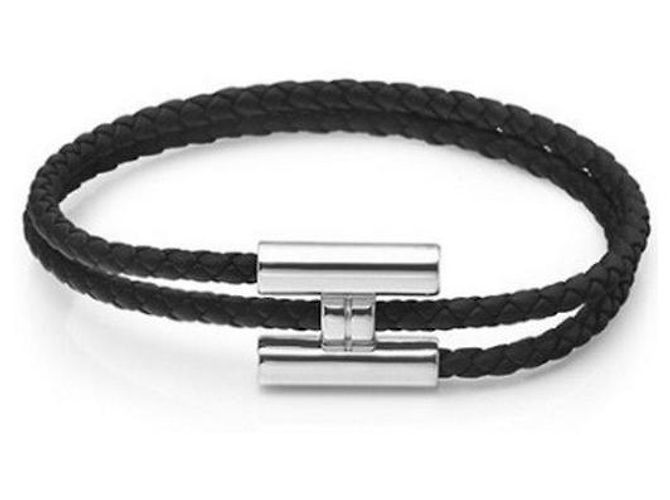 Hermès Bracciale da Uomo Tunis Tresor Nero Argento - vista 2