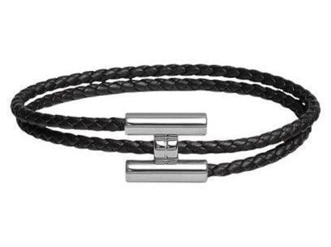 Hermès Bracciale da Uomo Tunis Tresor Nero Argento - vista 6