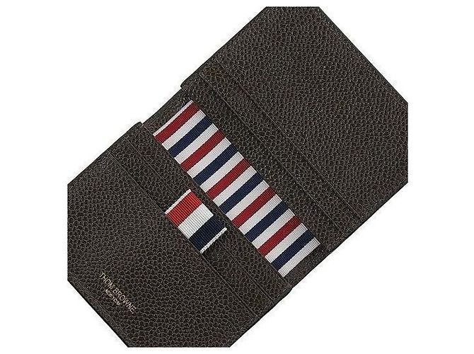 Thom Browne Triple Stripe Folded Double Card Holder Black - view 4