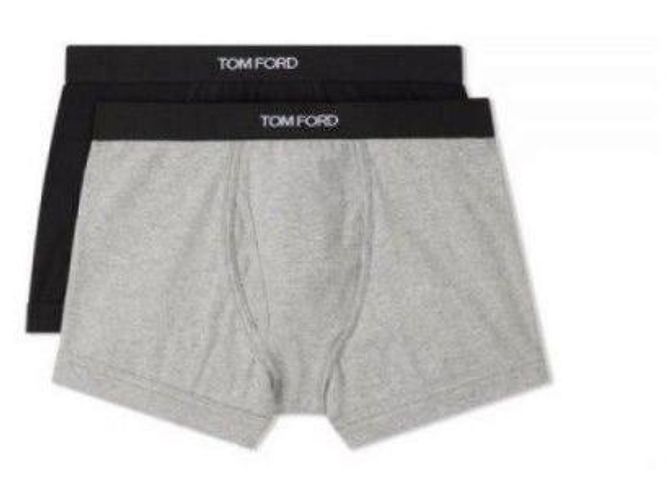 Tom Ford Slip da uomo con logo a bande nera e grigia Marrone - vista 2