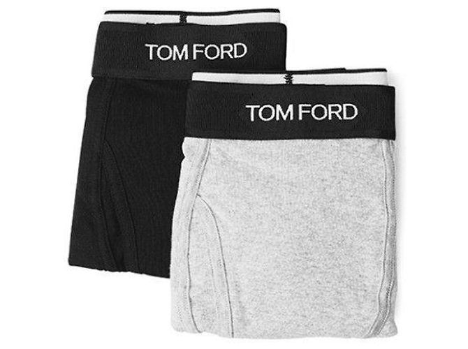 Tom Ford Slip da uomo con logo a bande nera e grigia Marrone - vista 3