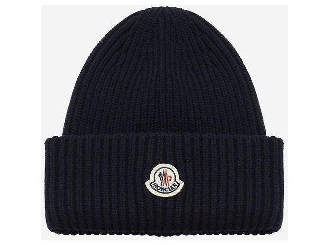 Moncler Berretto in lana e cashmere blu navy Nero - vista 2
