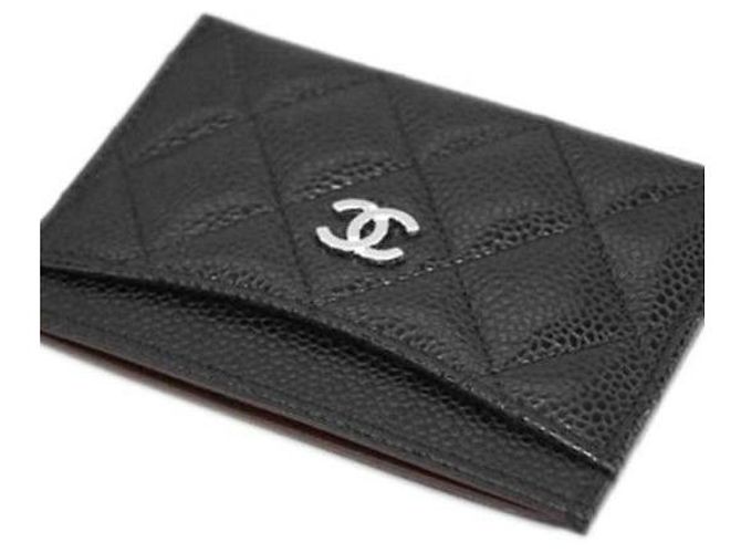Chanel Portafoglio Classico Caviar Nero Hardware Argento - vista 4