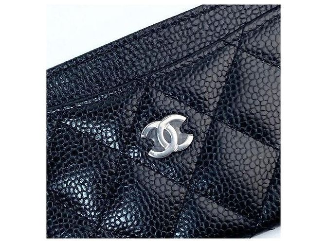 Chanel Portafoglio Classico Caviar Nero Hardware Argento - vista 5