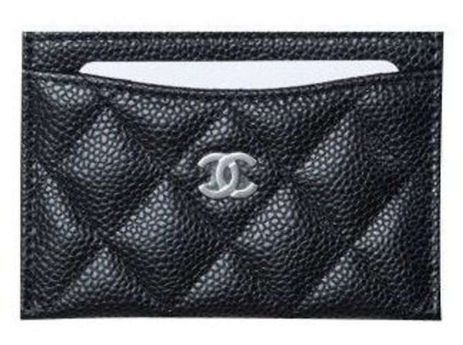 Chanel Portafoglio Classico Caviar Nero Hardware Argento - vista 6