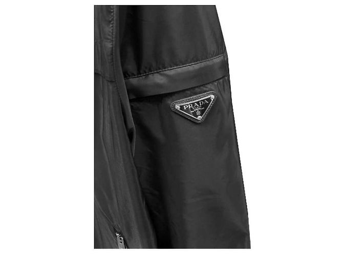 Prada Giacca a vento da uomo con collo alto e logo triangolare Nero - vista 5