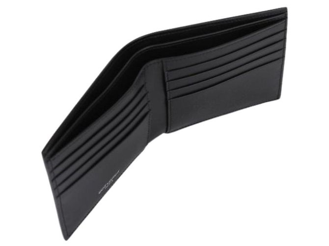 Saint Laurent Tiny Monogram Silver-Plated Black Wallet stamp: - view 5