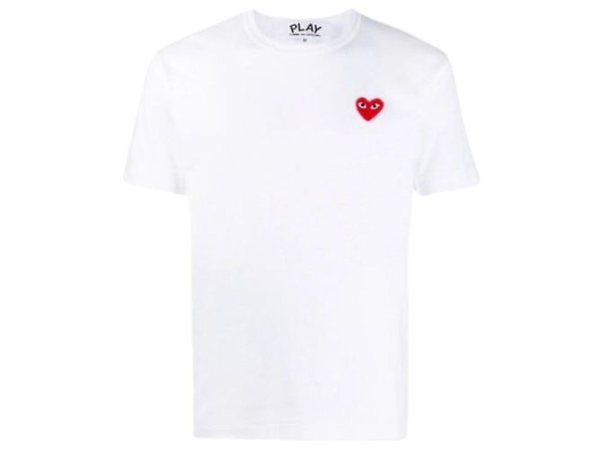 Comme Des Garcons AX Red Patch Kurzarm-T-Shirt Weiß - Ansicht 3