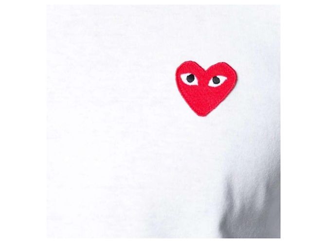 Comme Des Garcons AX Red Patch Kurzarm-T-Shirt Weiß - Ansicht 5