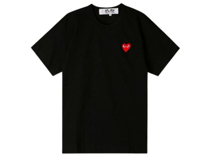 Comme Des Garcons AX Red Patch Kurzarm-T-Shirt Schwarz - Ansicht 2