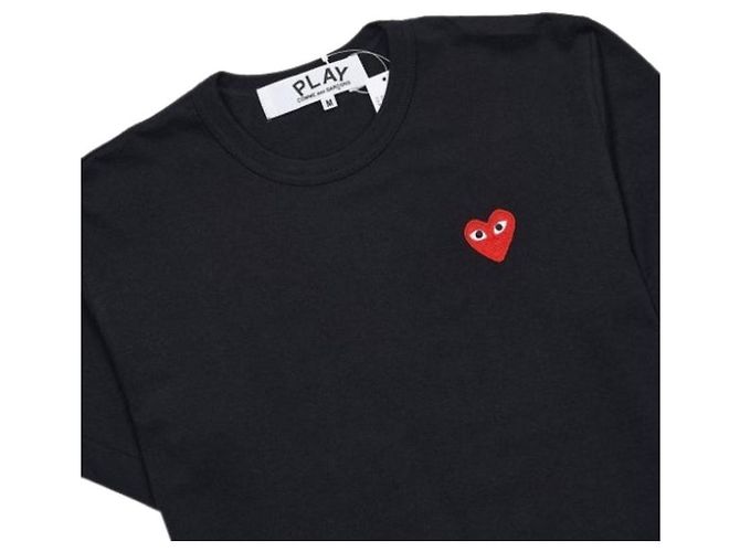 Comme Des Garcons AX Red Patch Kurzarm-T-Shirt Schwarz - Ansicht 3