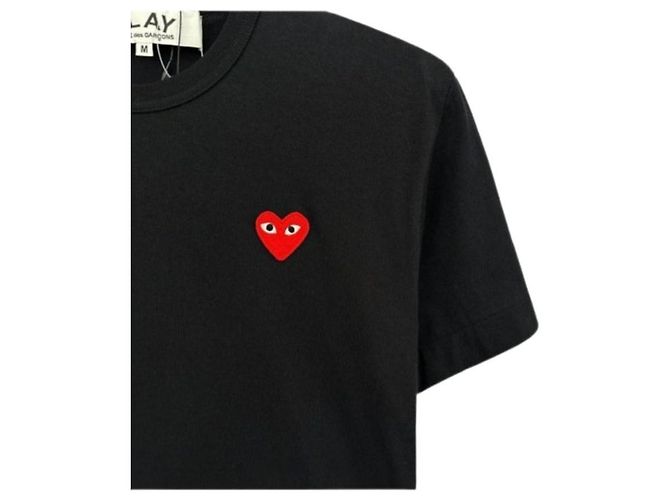 Comme Des Garcons AX Red Patch Kurzarm-T-Shirt Schwarz - Ansicht 4