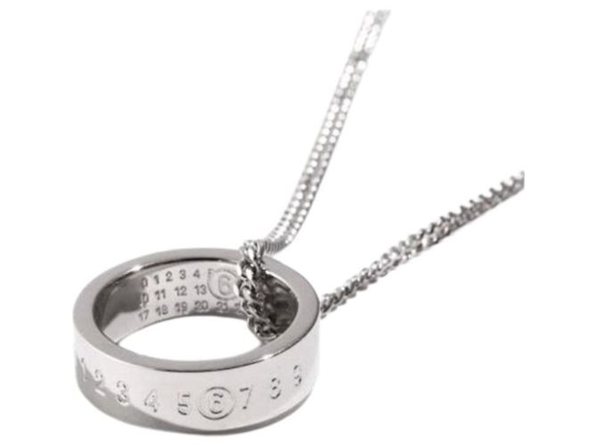 Maison Martin Margiela Collana in argento con logo numero Margiela - vista 2