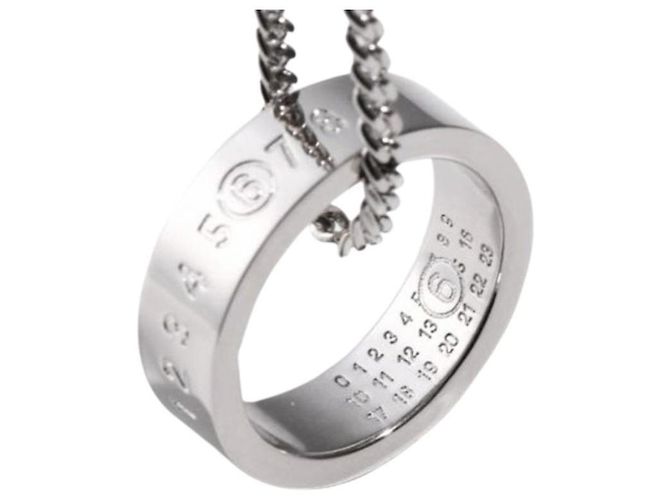 Maison Martin Margiela Collana in argento con logo numero Margiela - vista 5