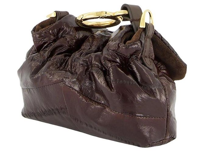 Fendi Borsa Baguette Nano Mama in pelle fine marrone - vista 3