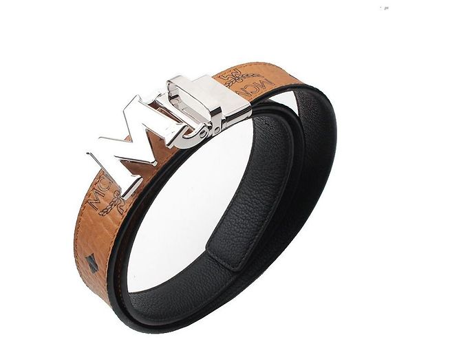 MCM Unisex Reversible Leather Belt Brown - view 2