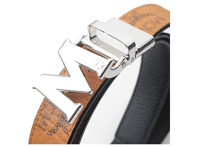 MCM Unisex Reversible Leather Belt Brown - view 4