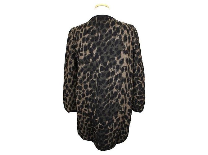 Moncler Leoparden-Wollstrickoberteil Schwarz - Ansicht 2