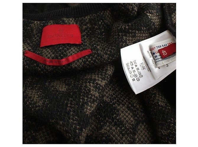 Moncler Leoparden-Wollstrickoberteil Schwarz - Ansicht 3