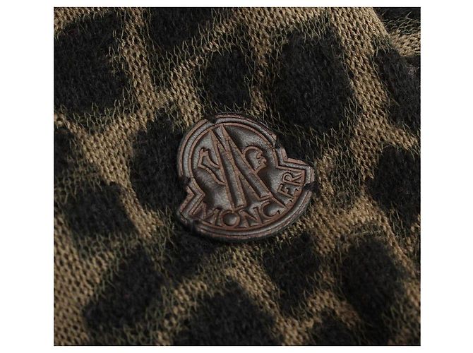 Moncler Leoparden-Wollstrickoberteil Schwarz - Ansicht 5