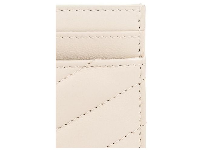 Saint Laurent Monogram Credit Card Holder White - view 11