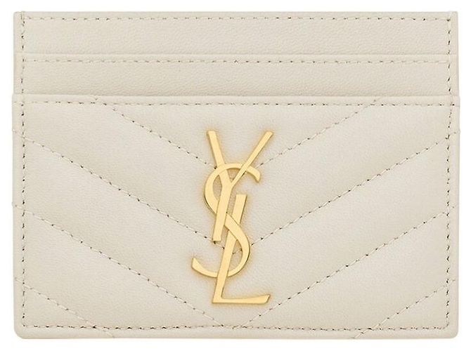 Saint Laurent Monogram Credit Card Holder White - view 2