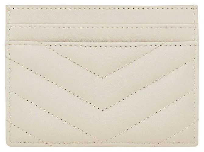 Saint Laurent Monogram Credit Card Holder White - view 3