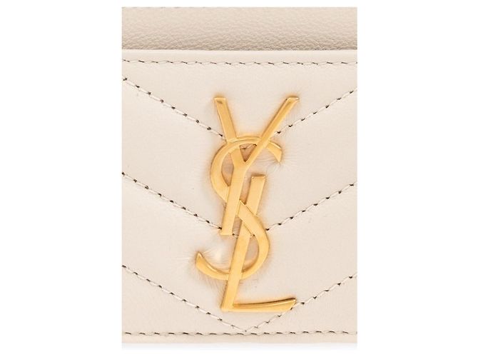 Saint Laurent Monogram Credit Card Holder White - view 4
