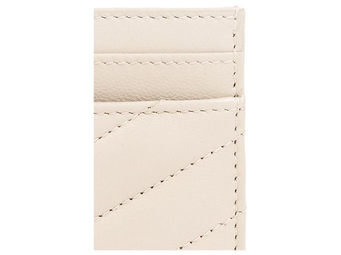 Saint Laurent Monogram Credit Card Holder White - view 5