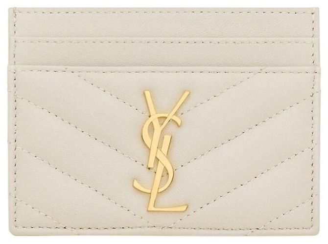 Saint Laurent Monogram Credit Card Holder White - view 7